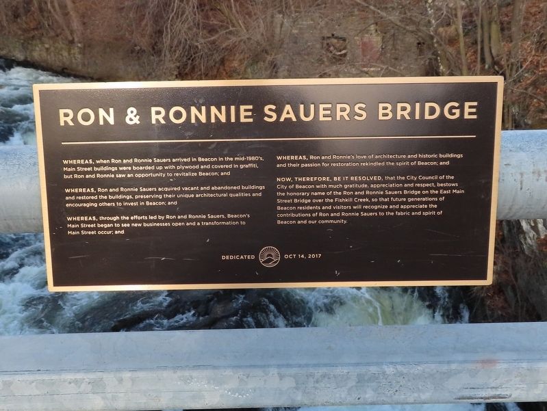 Ron & Ronnie Sauers Bridge Marker image. Click for full size.