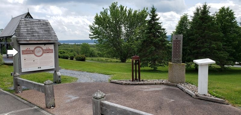 Saint Croix Island International Historic Site Marker<br>(<i>wide view</i>). Click for full size. Saint Croix Island International Historic Site Marker<br>(<i>wide view</i>) image. Click for full size.