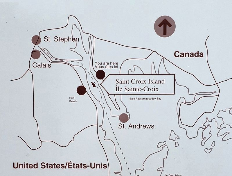 Marker detail: Saint Croix Island map image. Click for full size.