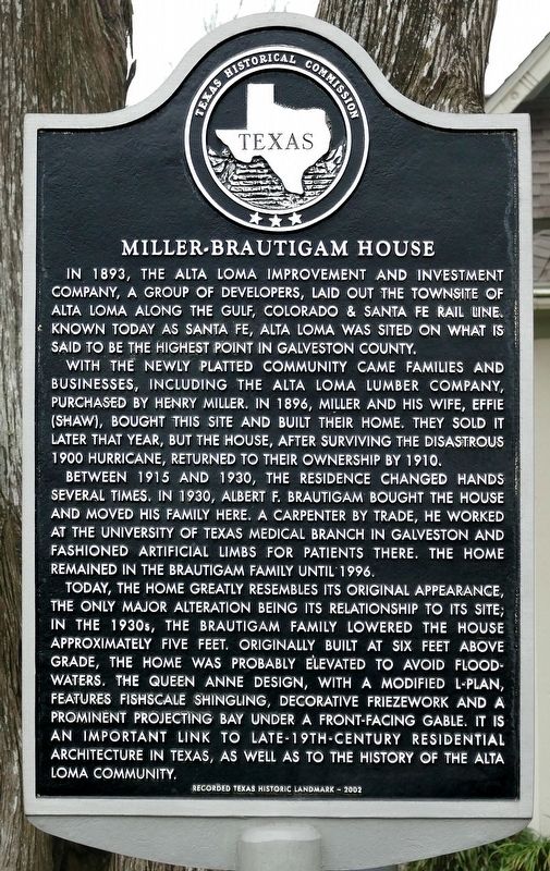Miller-Brautigam Home Marker image. Click for full size.