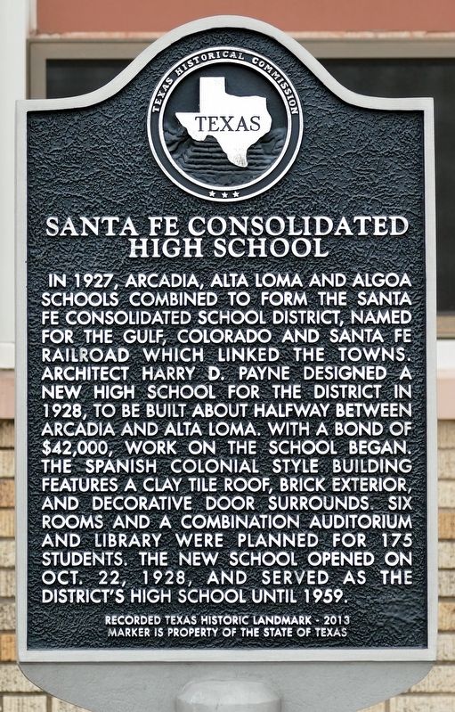 Santa Fe Consolidated High School Marker image. Click for full size.