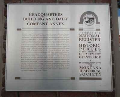 Headquarters Building and Daily Company Annex Marker. Click for full size. Headquarters Building and Daily Company Annex Marker image. Click for full size.