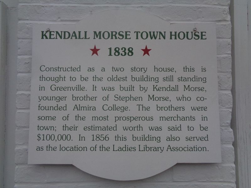 Kendall Morse Town House Marker image. Click for full size.