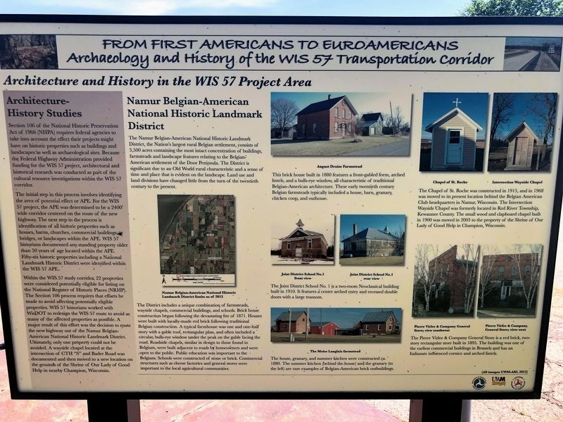 Architecture and History in the WIS 57 Project Area Marker image. Click for full size.