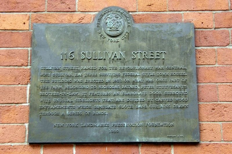 116 Sullivan Street Marker image. Click for full size.