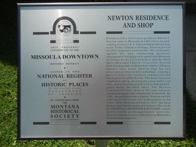 Newton Residence and Shop Marker image. Click for full size.