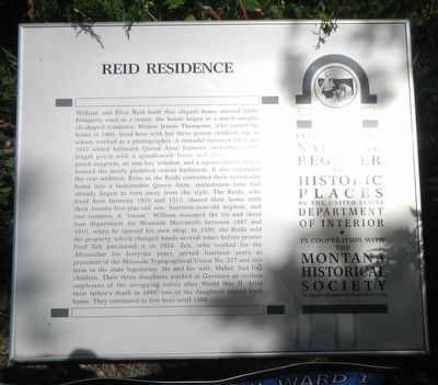 Reid Residence Marker image. Click for full size.