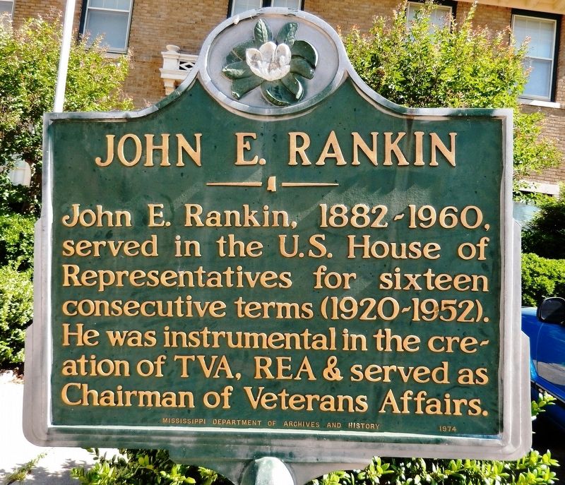 John E. Rankin Marker. Click for full size. John E. Rankin Marker image. Click for full size.
