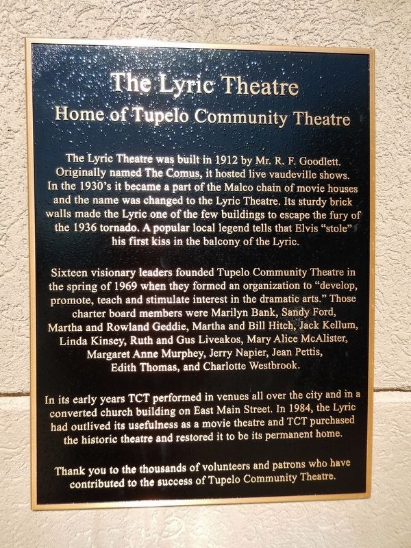 The Lyric Theater Marker image. Click for full size.