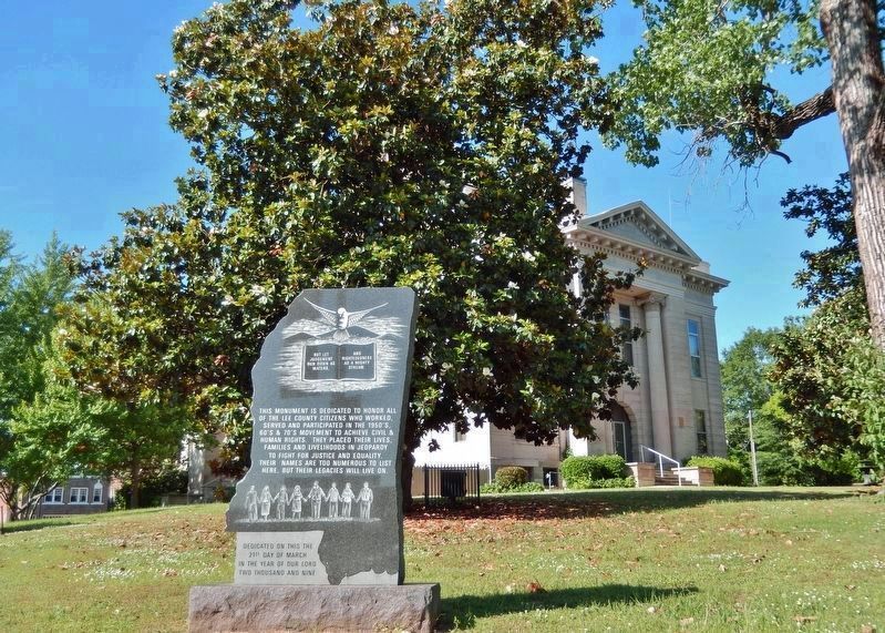 Lee County Civil Rights Monument<br>(<i>located at northeast corner of nearby former courthouse</i>) image. Click for full size.