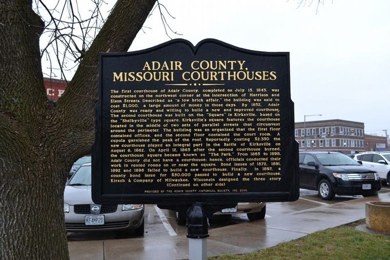 Adair County, Missouri Courthouses Marker front image. Click for full size.