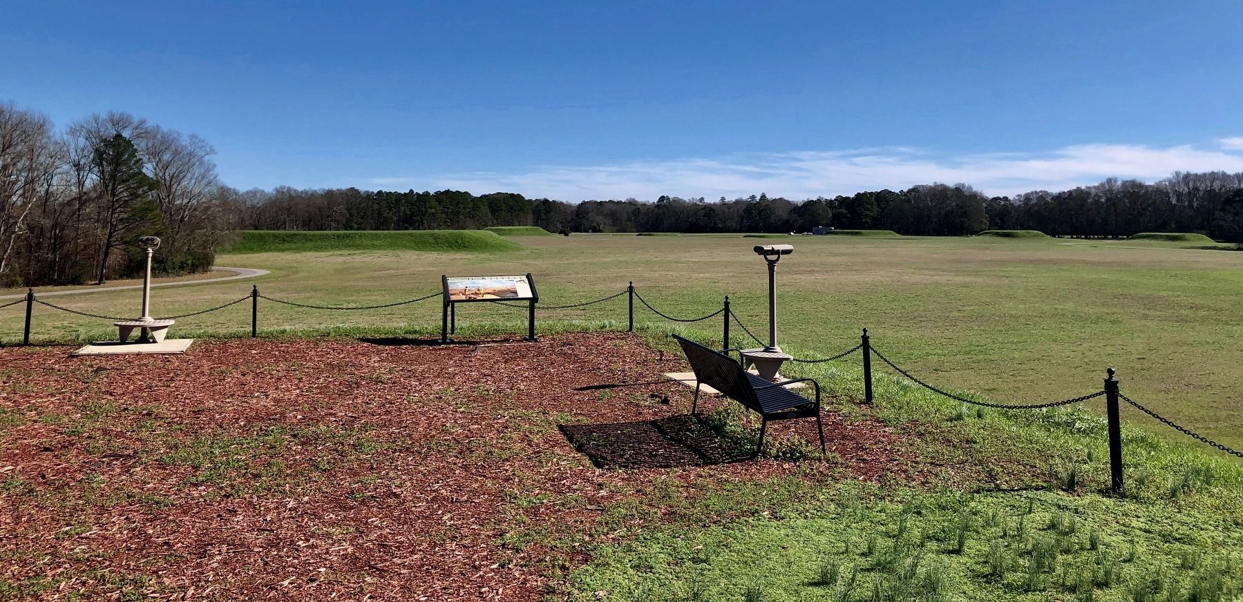 View of the marker atop Mound P.. Click for full size. View of the marker atop Mound P. image. Click for full size.