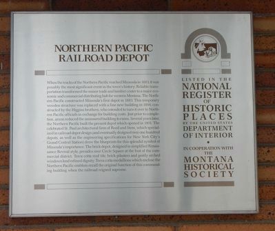 Northern Pacific Railroad Depot Marker image. Click for full size.
