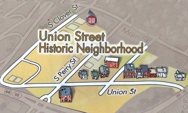 Marker detail: Union Street Historic Neighborhood Map image. Click for full size.