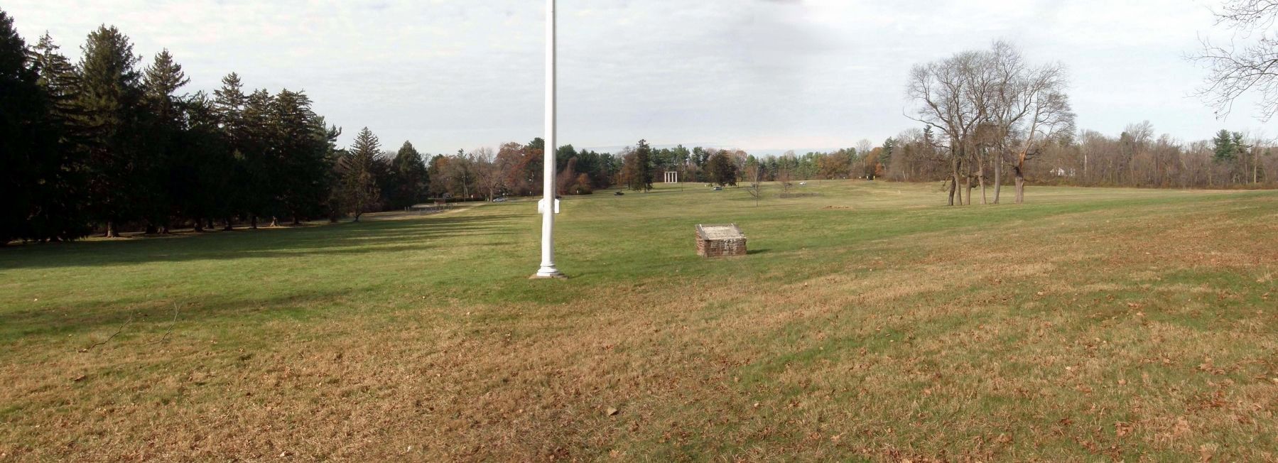 Battlefield panorama from the Thomas Clarke House. Click for full size. Battlefield panorama from the Thomas Clarke House image. Click for full size.