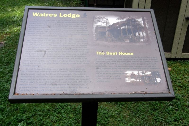 Watres Lodge / The Boat House Marker image. Click for full size.