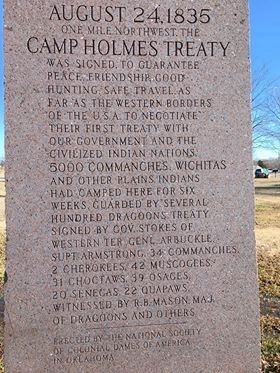 Camp Holmes Treaty Marker image. Click for full size.