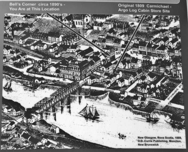 Marker detail: New Glasgow, Nova Scotia, 1889 image. Click for full size.