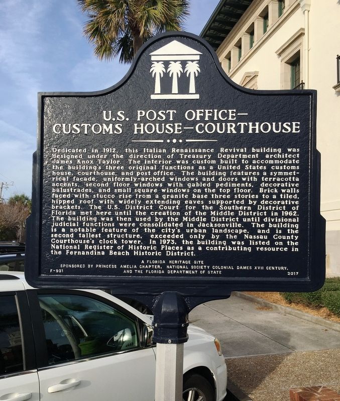 U.S. Post Office – Customs House - Courthouse Marker image. Click for full size.