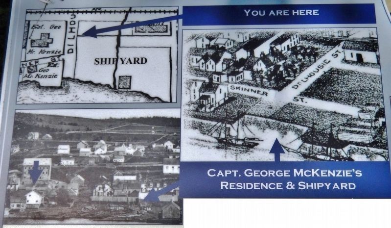 Marker detail: George McKenzie’s Residence & Shipyard image. Click for full size.