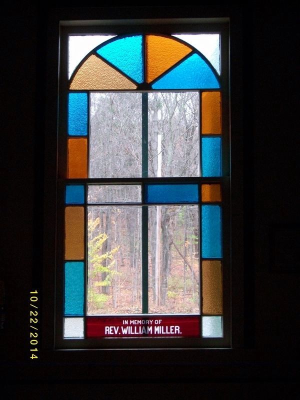 Memorial Window in William Miller Chapel. Click for full size. Memorial Window in William Miller Chapel image. Click for full size.