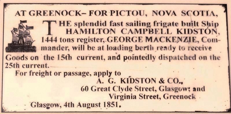 Marker detail: The ship Hamilton Campbell Kidston image. Click for full size.