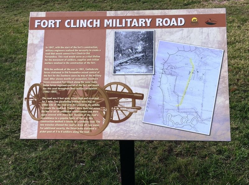 Fort Clinch Military Road Marker image. Click for full size.