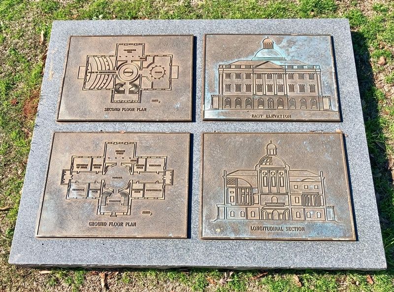 Floor plan relief map near the ruins of the former State Capitol.. Click for full size. Floor plan relief map near the ruins of the former State Capitol. image. Click for full size.