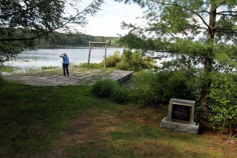 Lake Lacawac marker and the boat dock. Click for full size. Lake Lacawac marker and the boat dock image. Click for full size.