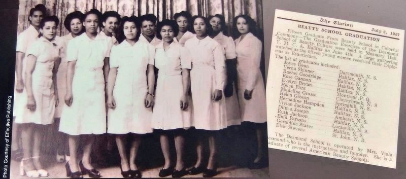 Marker detail: Graduating Class of The Desmond Studio of Beauty Culture, 1947. Click for full size. Marker detail: Graduating Class of The Desmond Studio of Beauty Culture, 1947 image. Click for full size.