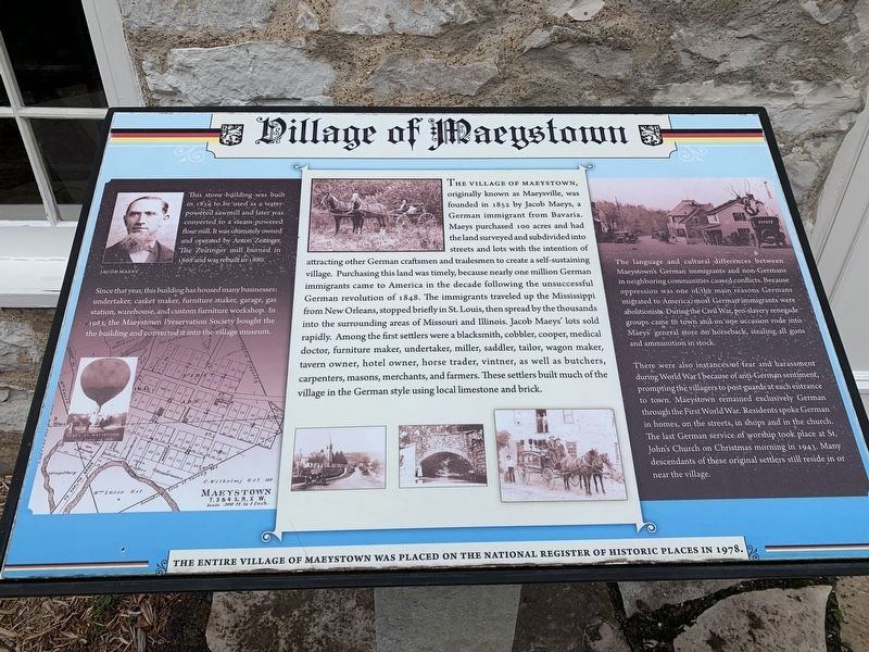 Village of Maeystown Marker image. Click for full size.