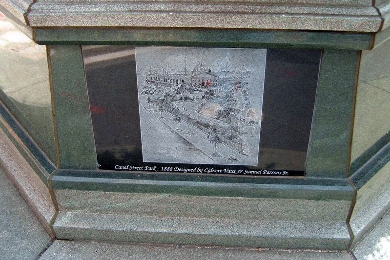 Canal Park: decorative planter engraving image. Click for full size.