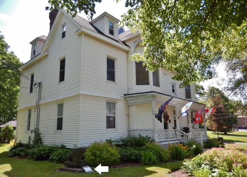 Stone Lion, c. 1891 Marker • <i>wide view<br>(marker visible at northwest corner of house)</i>. Click for full size. Stone Lion, c. 1891 Marker • <i>wide view<br>(marker visible at northwest corner of house)</i> image. Click for full size.