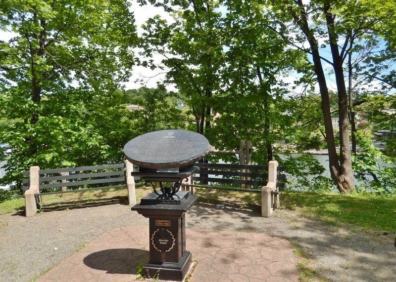 Johnny Miles Marker • <i>wide view<br>(East River of Pictou in background)</i>. Click for full size. Johnny Miles Marker • <i>wide view<br>(East River of Pictou in background)</i> image. Click for full size.