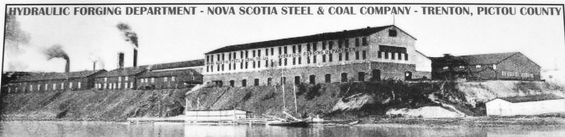 Marker detail: Hydraulic Forging Department – Nova Scotia Steel & Coal Co. – Trenton, Pictou County image. Click for full size.