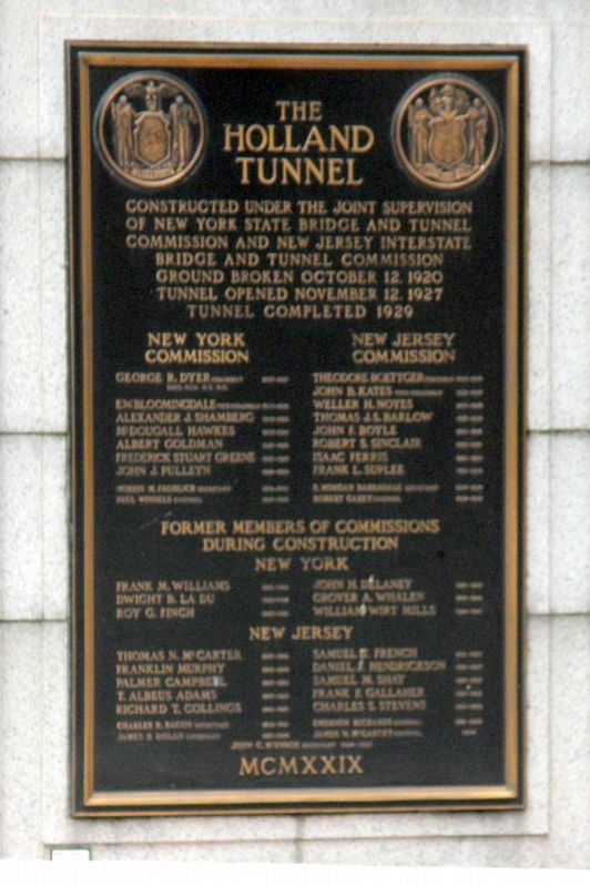 The Holland Tunnel Marker. Click for full size. The Holland Tunnel Marker image. Click for full size.