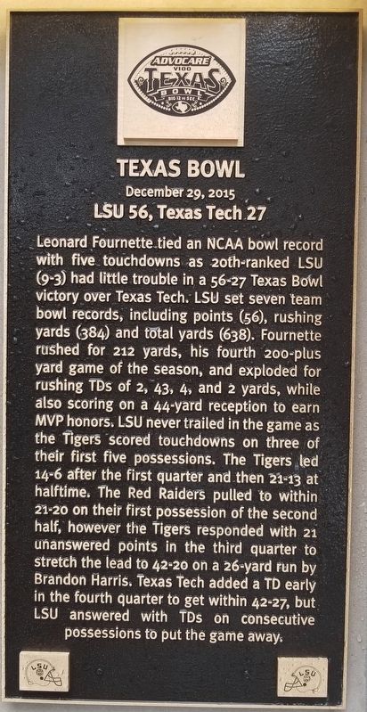 Texas Bowl Marker image. Click for full size.