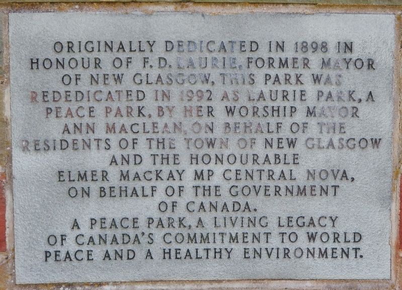 Laurie Peace Park Marker image. Click for full size.