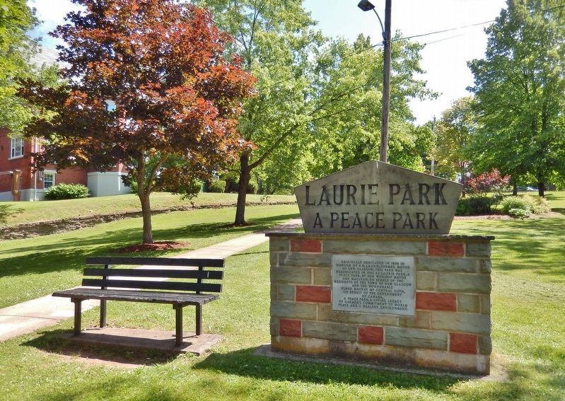 Laurie Peace Park Marker (<i>wide view</i>) image. Click for full size.