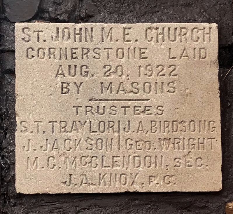 Cornerstone from original church built in 1922.. Click for full size. Cornerstone from original church built in 1922. image. Click for full size.