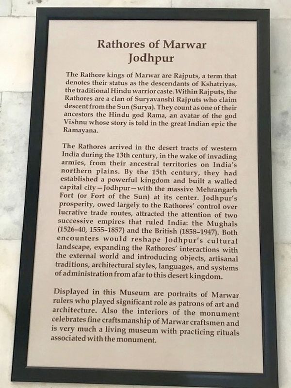 Rathores of Marwar - Jodhpur Marker image. Click for full size.
