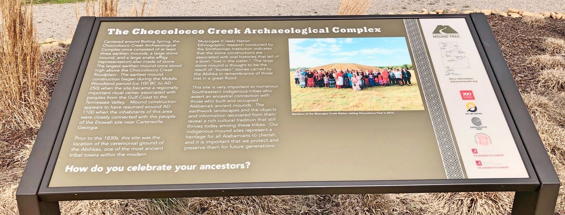The Choccolocco Creek Archaeological Complex Marker image. Click for full size.