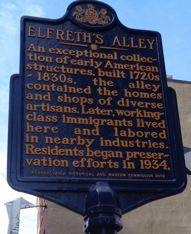 Elfreth's Alley Marker. Click for full size. Elfreth's Alley Marker image. Click for full size.