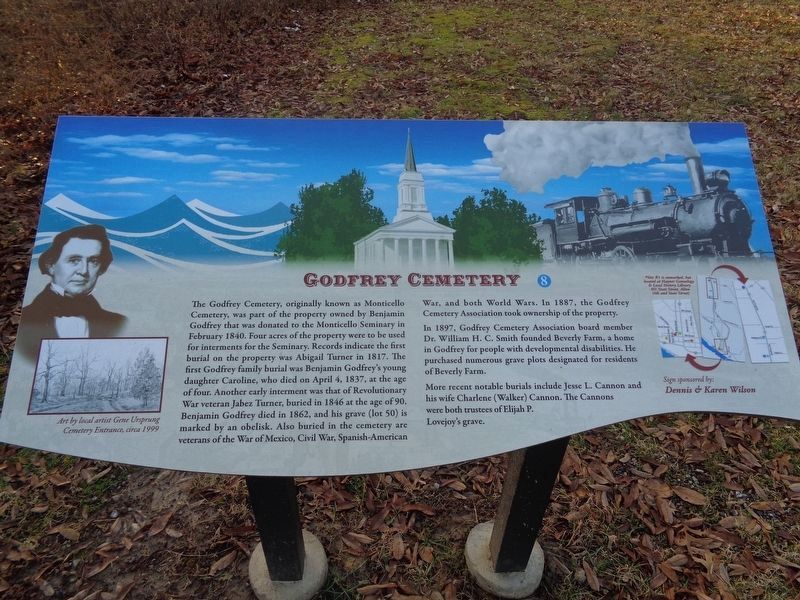 Godfrey Cemetery Marker. Click for full size. Godfrey Cemetery Marker image. Click for full size.