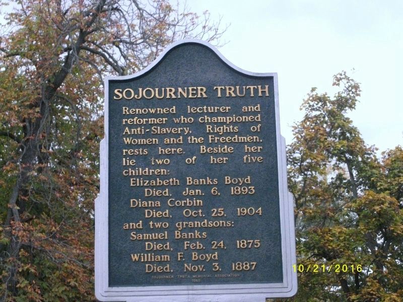Sojourner Truth Marker image. Click for full size.