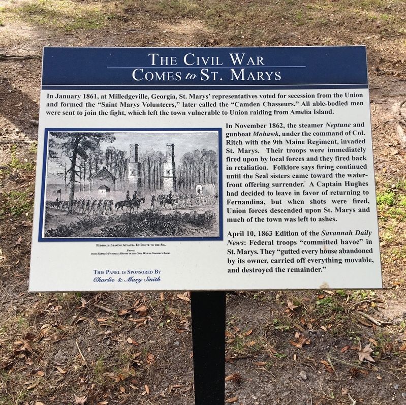 The Civil War Comes to St. Marys Marker image. Click for full size.