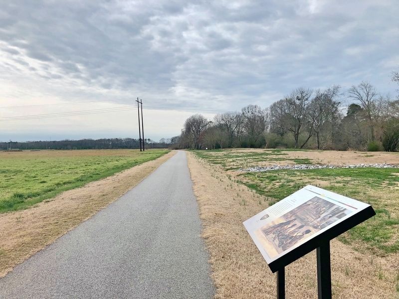 View west from marker along walking trail. image. Click for full size.