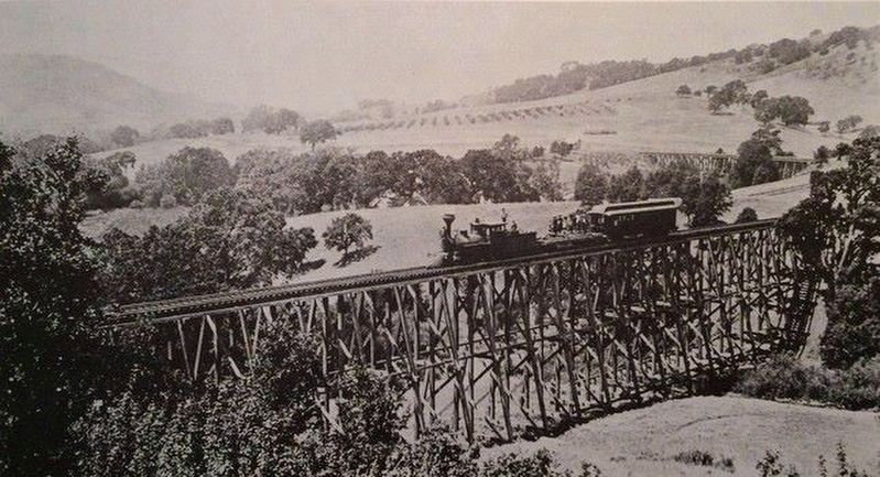 <i>Trestle bridge of California & Nevada Railroad</i> (Orinda) image. Click for full size.