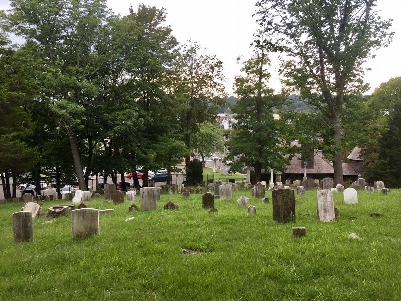 Burying Ground - looking downhill, towards the center of Huntington image. Click for full size.