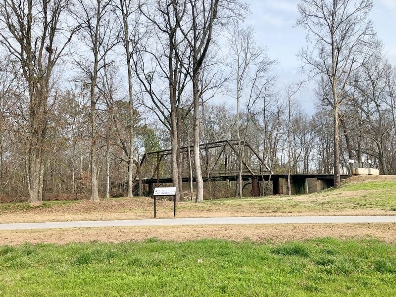Boiling Springs Road Marker and bridge. image. Click for full size.